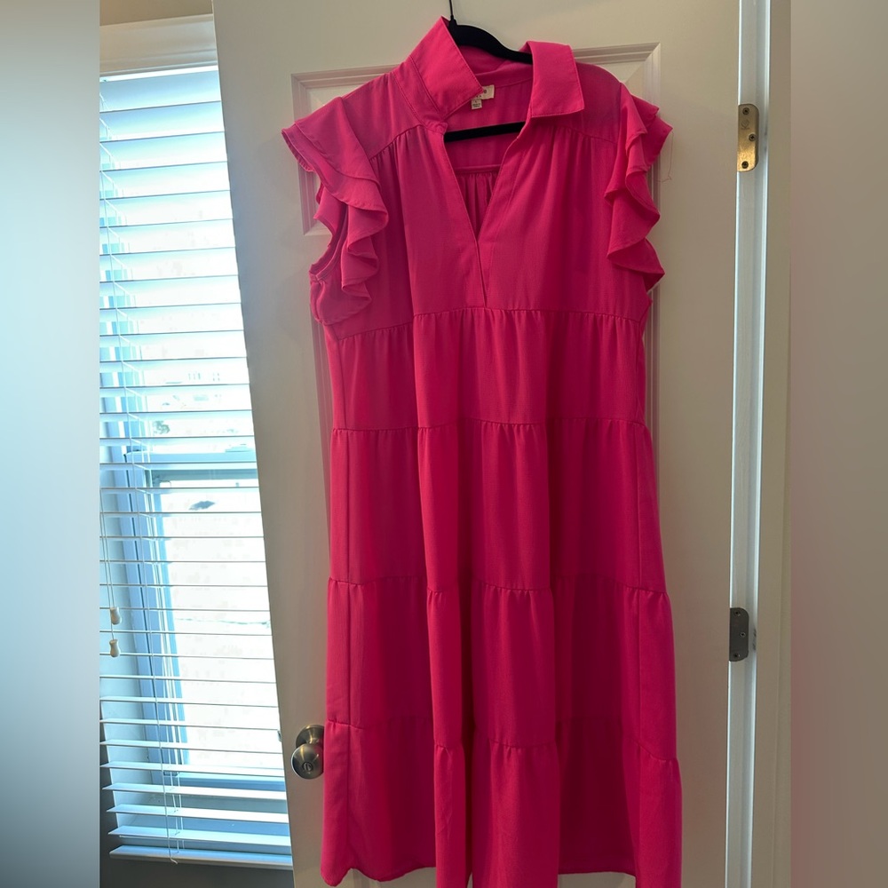 Hot Pink Ruffle dress